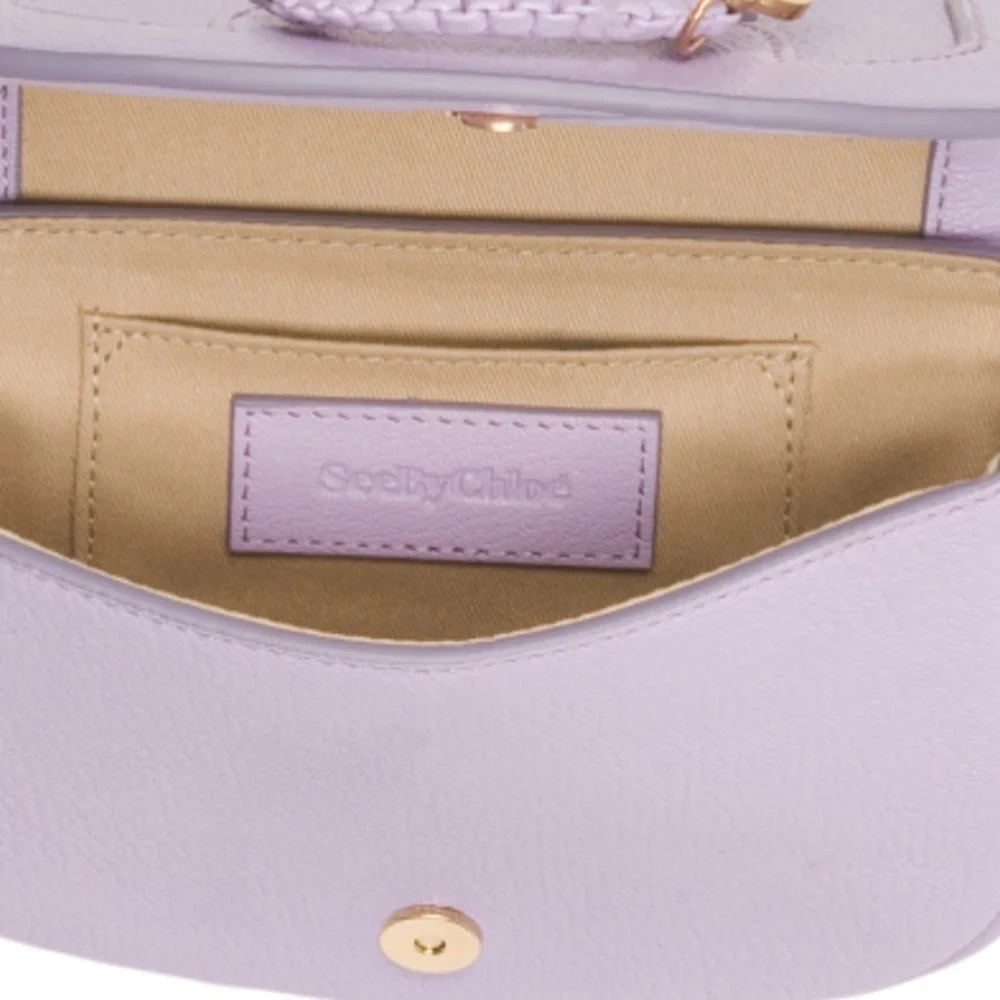 NWT SEE BY CHLOE LILAC Hana Flap Over Leather Crossbody New with Tag